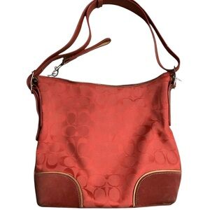 Coach C print red tote Bag